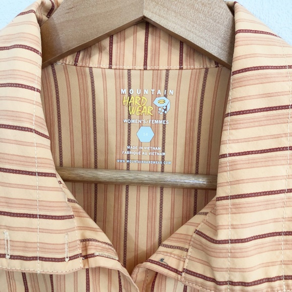 Mountain Hardwear Orange Striped Shirt Size 14 - Picture 2 of 6